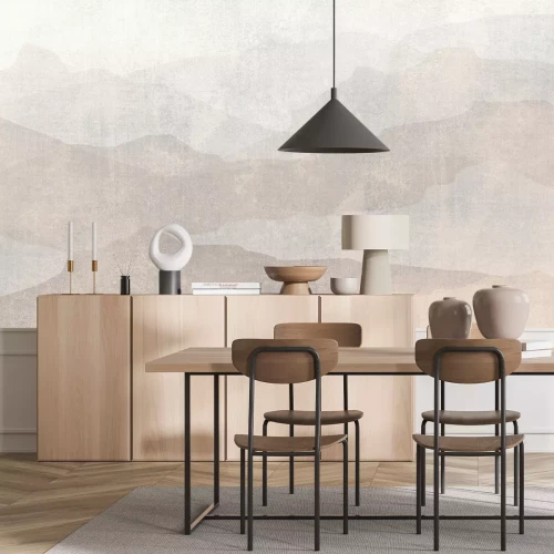 Fotobehang Berglandschap in minimalistische stijl met textuur