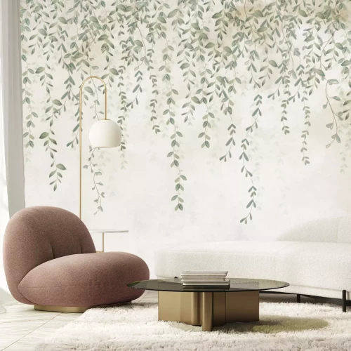 Fotobehang Groene plantenranken hangen erboven