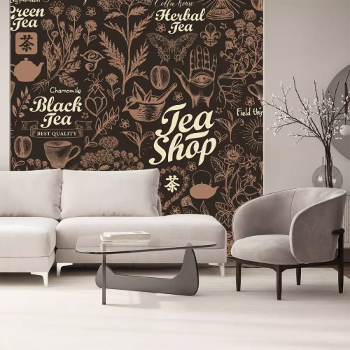 Fotobehang Vintage kruiden- en theekopjes