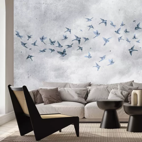 Fotobehang Vogels in een gestructureerde lucht