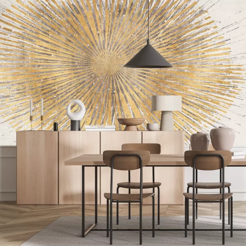 Fotobehang Abstracte gouden cirkel met textuur