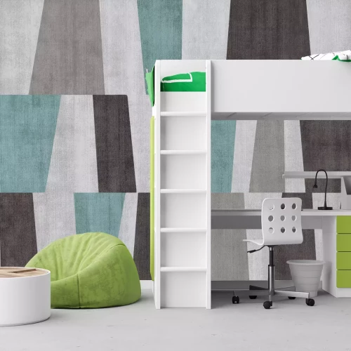 Fotobehang Grijs en blauw geometrisch patroon met textuur