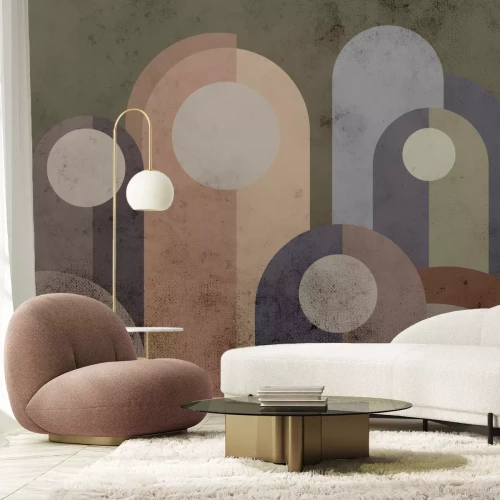 Fotobehang Geometrische vormen modern patroon op een gestructureerde achtergrond