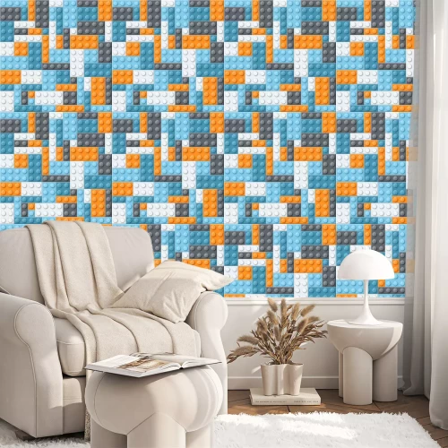 Behang Kleurige abstracte 3D Lego blokken