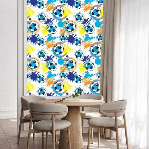 Behang Voetbal op kleurrijke abstracte achtergrond