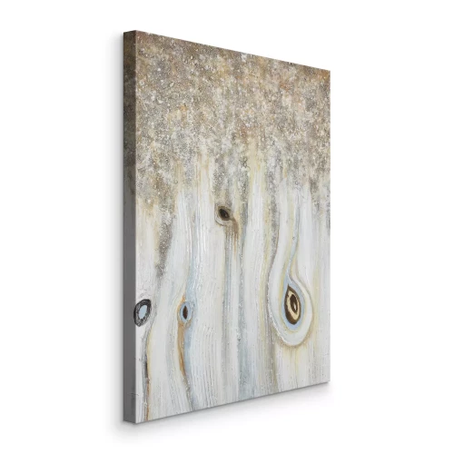 Canvas Moderne abstractie met getextureerde houtdetails