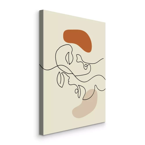 Canvas Minimalistische gezichten in line art stijl