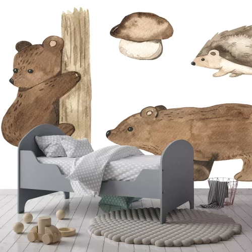 Sticker Aquarel bosdieren