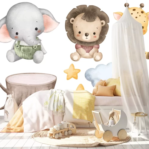 Sticker Baby Safari-dieren en sterren