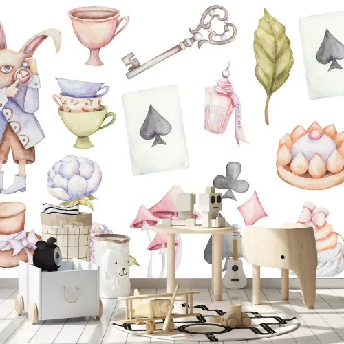 Sticker Sprookjesachtige compositie uit Wonderland