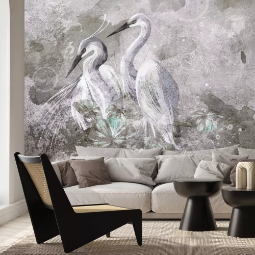 Fotobehang Reiher in einem abstrakten Ansatz V2
