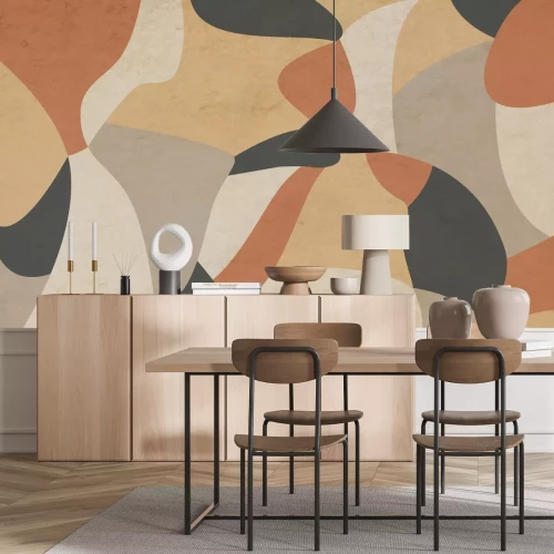 Fotobehang Abstracte vormen op een gestructureerde achtergrond in een moderne stijl