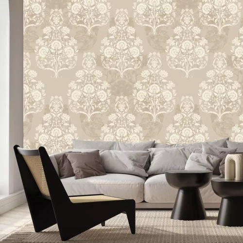 Fotobehang Decoratieve ornamenten op een beige achtergrond