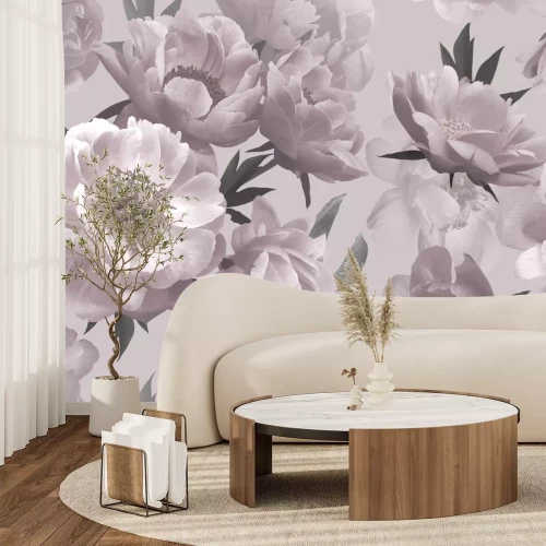 Fotobehang Bloemenachtergrond met pioenrozen