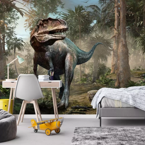 Fotobehang Dinosaurus in de tropische jungle