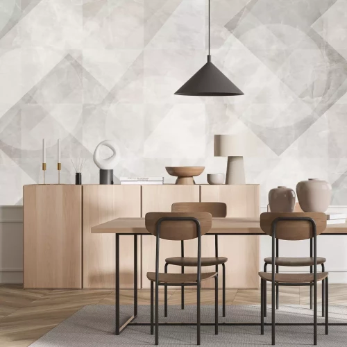 Fotobehang Geometrische vormenpatroon op een marmeren achtergrond