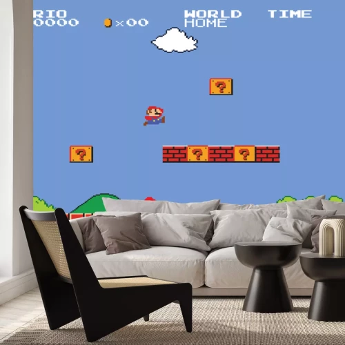 Fotobehang Een scène uit het spel Super Mario