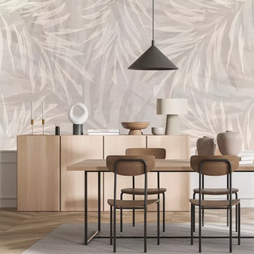 Fotobehang Beige bladeren