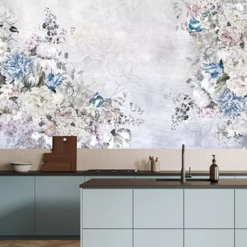 Fotobehang Kleurrijke romantische bloemen