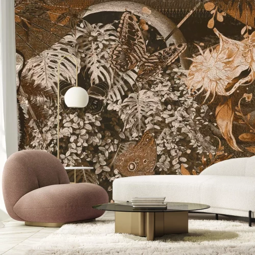 Fotobehang Tijger en vlinders