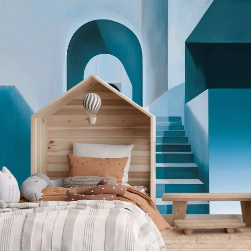 Fotobehang Architectonische trappen in geometrische vorm