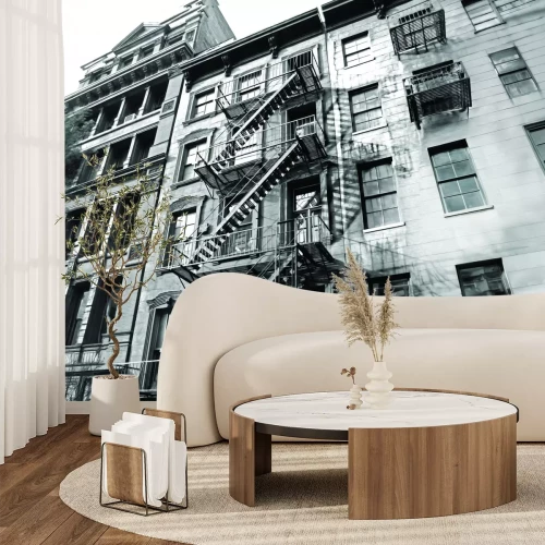 Fotobehang Sfeervolle trap in een oud huurkazerne