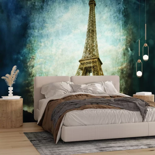 Fotobehang Magisch nachtpanorama van Parijs met de Eiffeltoren