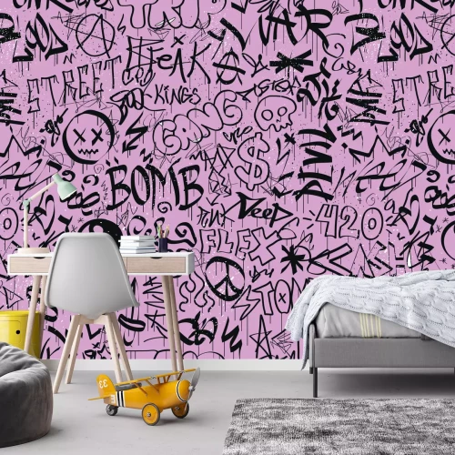 Fotobehang Artistieke letters in street art-stijl