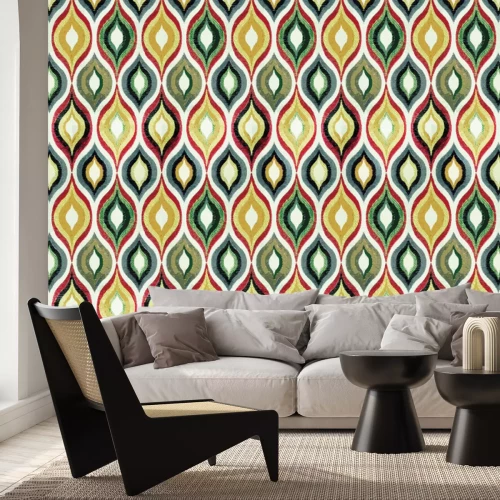 Fotobehang Geometrisch patroon in retrostijl