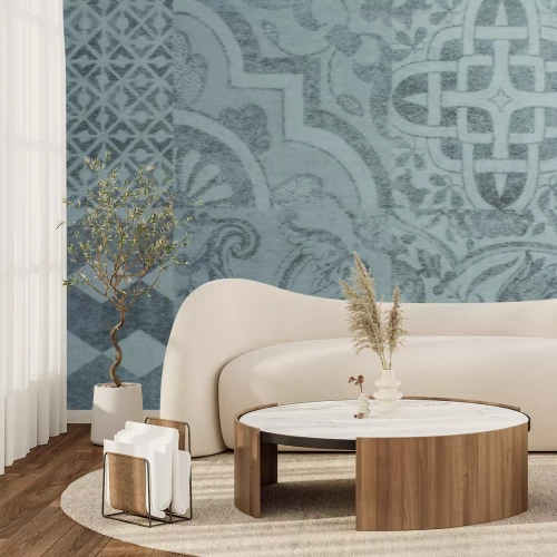 Fotobehang Een subtiel ornamentpatroon in grijstinten