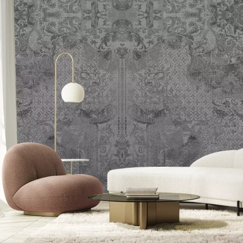 Fotobehang De grijze elegantie van het Provençaalse patroon