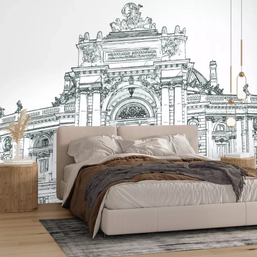 Fotobehang Potloodschets van het Odessa Opera en Ballet Theater