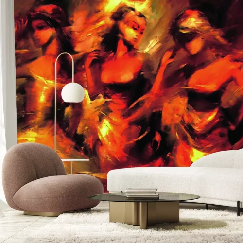 Fotobehang Sensuele vrouwen in rode outfits