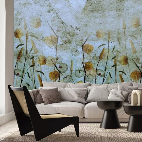 Fotobehang Herfstweide met wilde planten