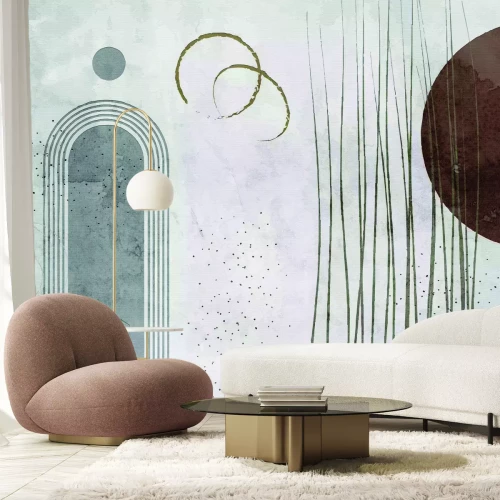 Fotobehang Beton met een motief van bogen en geometrische cirkels