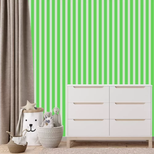 Fotobehang Groene strepen op een lichte achtergrond