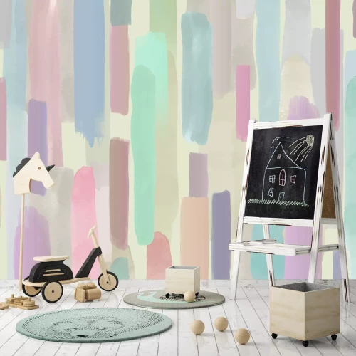 Fotobehang Een patroon van verticale strepen in pasteltinten