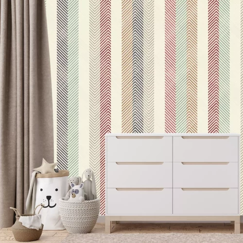 Fotobehang Geometrische visgraatstrepen