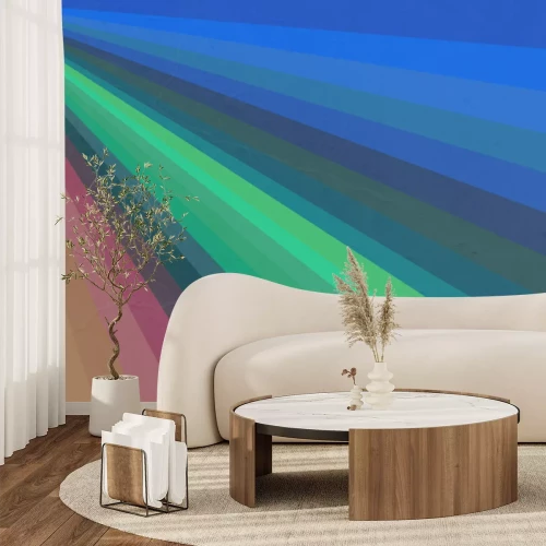 Fotobehang Vintage strepen in intense kleuren