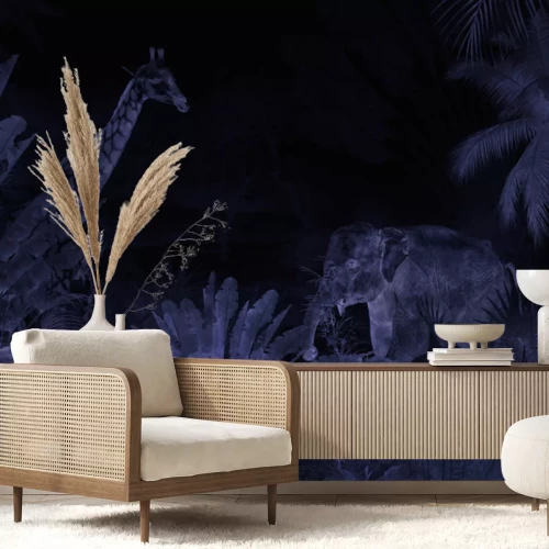 Fotobehang Een wilde weide vol met verschillende planten