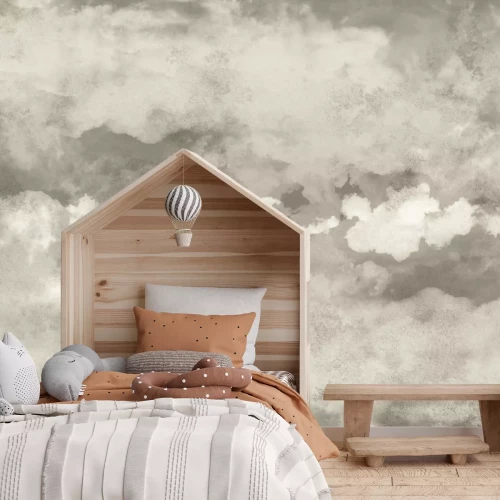 Fotobehang Artistiek patroon van beige wolken