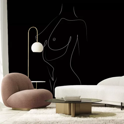 Fotobehang De schoonheid van het vrouwelijk silhouet in de tekening