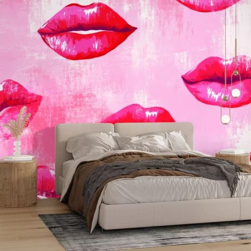Fotobehang Expressieve rode lippen
