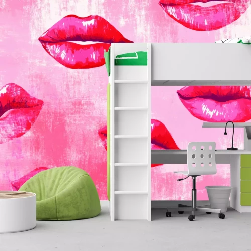 Fotobehang Expressieve rode lippen