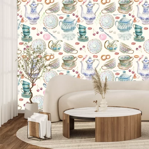 Fotobehang Handbeschilderd keramiek