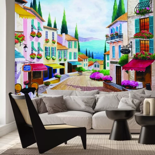 Fotobehang Een charmant stadje aan zee