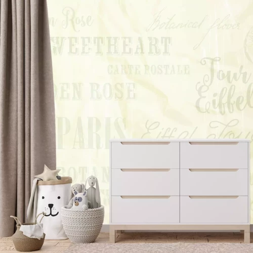 Fotobehang Bloemstuk met de Eiffeltoren