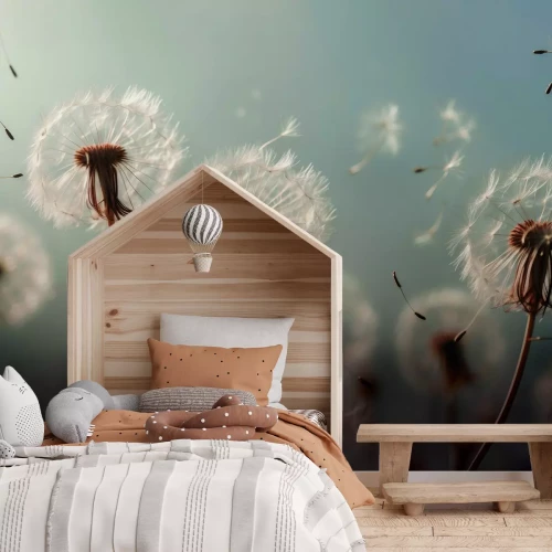 Fotobehang Een zomerweide vol paardenbloemen