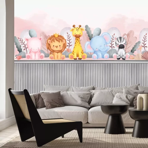 Fotobehang Dieren tussen de vegetatie boven de planken