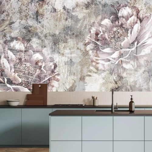 Fotobehang Delicate roze pioenrozen